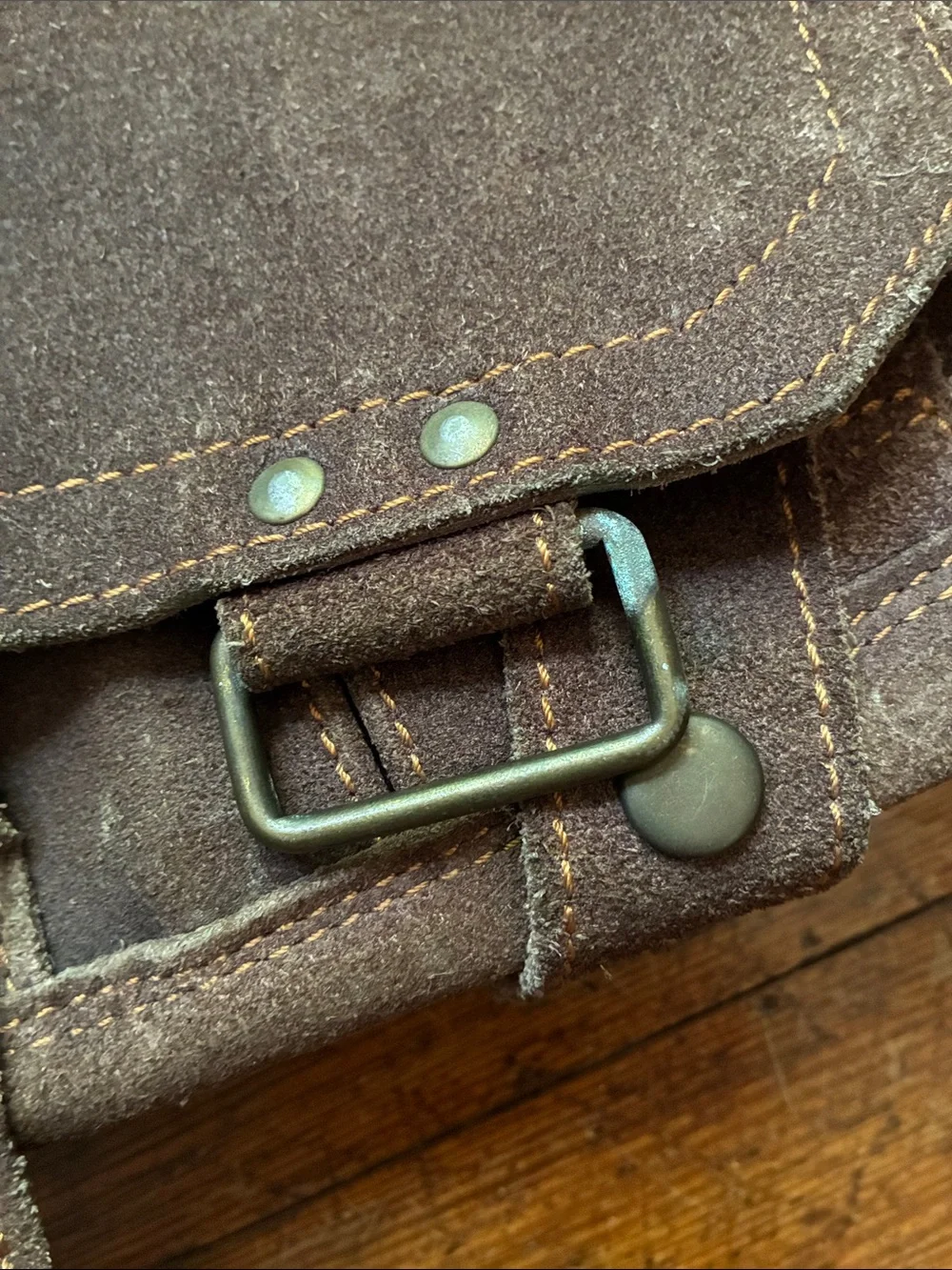 Leather Crossbody Messenger Bag - Brown